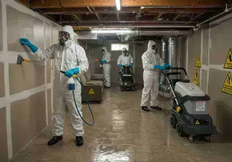 Basement Moisture Removal and Structural Drying process in Gloucester County, VA